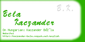 bela kaczander business card